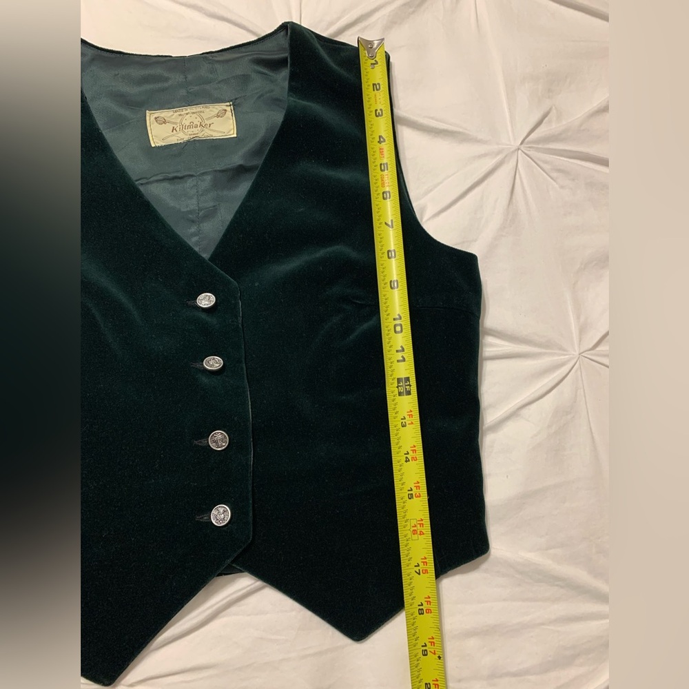 Kiltmaker Dark Green Velvet Vest/waistcoat made in Scotland Hector Russell label - Picture 8 of 11